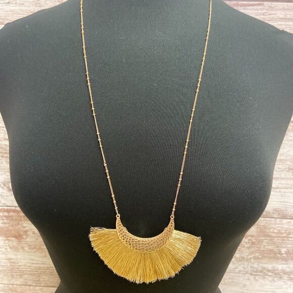 Crescent Moon Tassel Necklace  - Picture 1 of 2